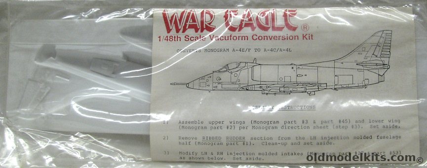 War Eagle 1/48 A-4C A-4L Conversion (For Monogram A-4E/F Kit) - Bagged plastic model kit